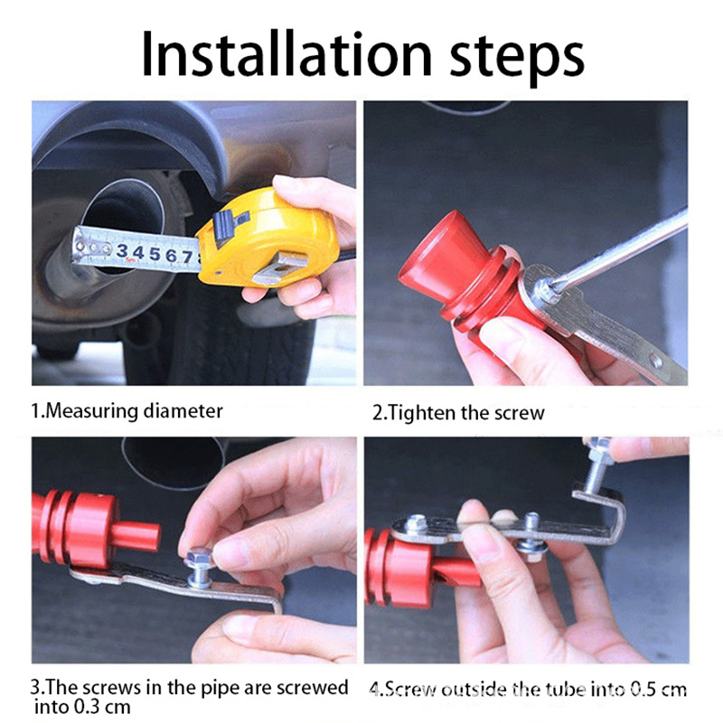 Factory Direct Supply Car Modified Turbine Whistle Motorcycle Tail Throat Whistle Car Whistle Exhaust Pipe Imitating Device