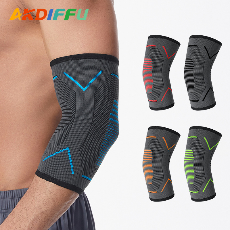 Aikodifei 4001 # Knitted Elbow Pads, Thickened Anti-Collision Basketball Arm Pads, Football Volleyball Roller Skating Elbow Pads