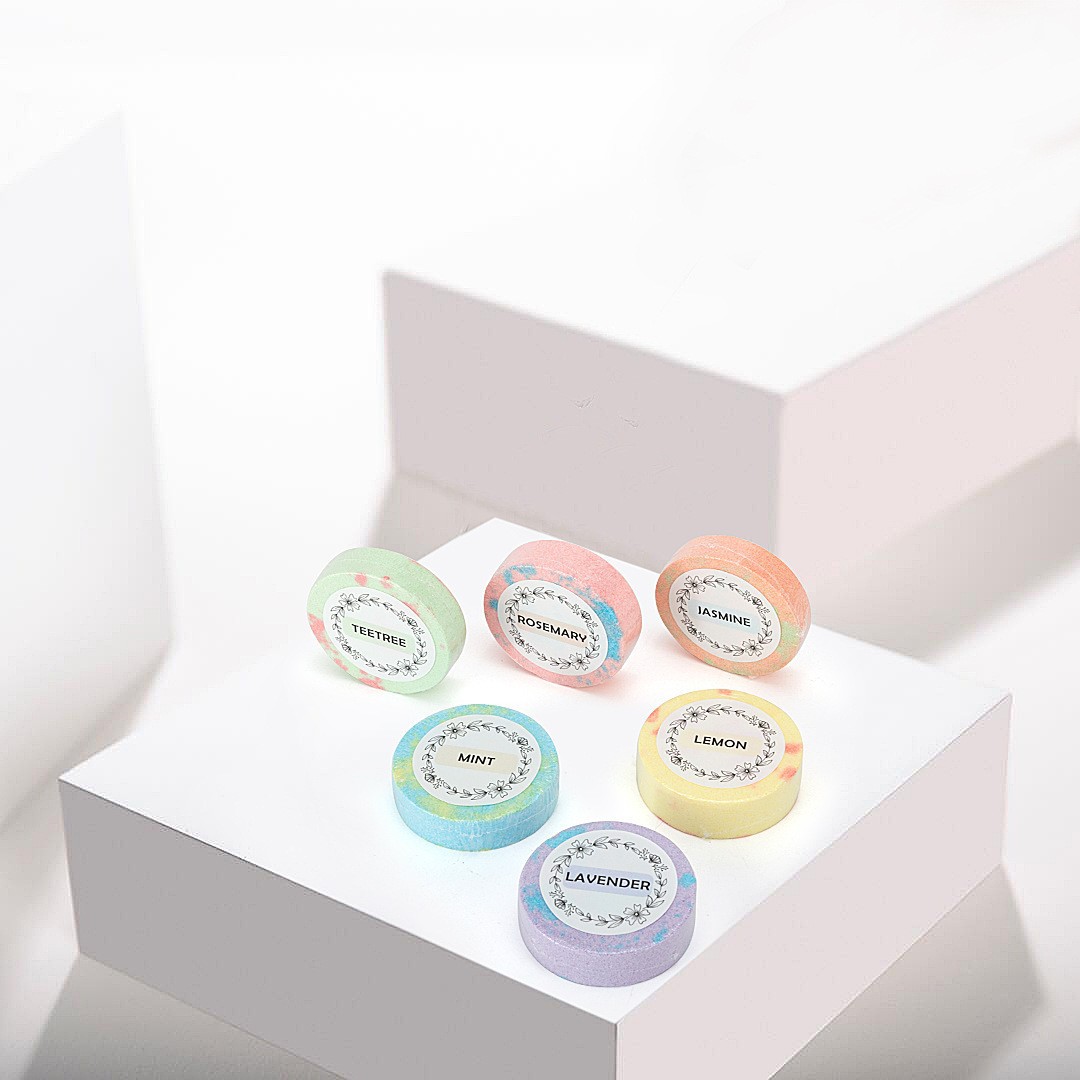 Spot Amazon Cross-Border Shower Tablets Dried Flower Essential Oil Bath Salt Ball Lavender Aromatherapy Bath Tablets 30g*8 Pieces