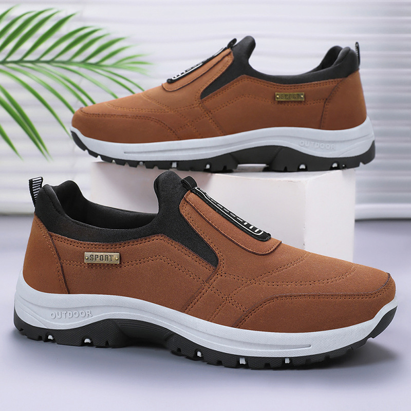 Cross-Border Large Size Men's Shoes, Summer Casual Shoes, Leather Shoes, Sports Shoes, Men's Breathable, Non-Stinky Feet, Slip-On Men's Shoes