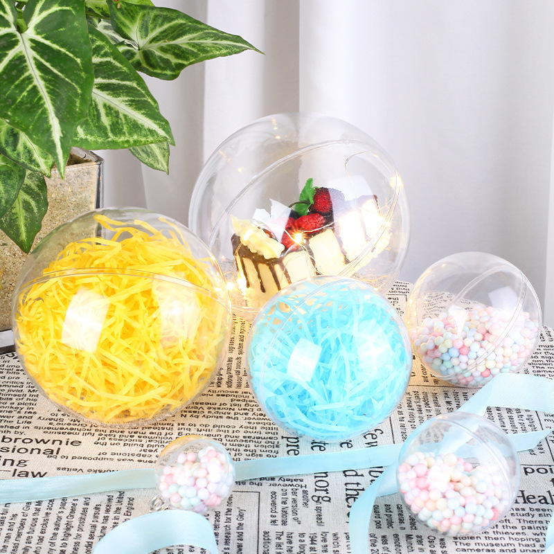 Transparent ball 4-20cm plastic ball acrylic opening and closing ball kindergarten Christmas decoration shopping mall layout hollow ball