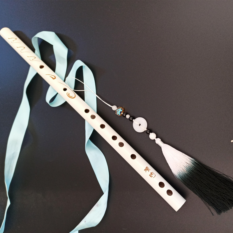 White Flute Zero Basic Children's Magic Dao Ancient Style Engraving Beginner's Horizontal Flute Gu Yun Aizi cos Performance Photo Props