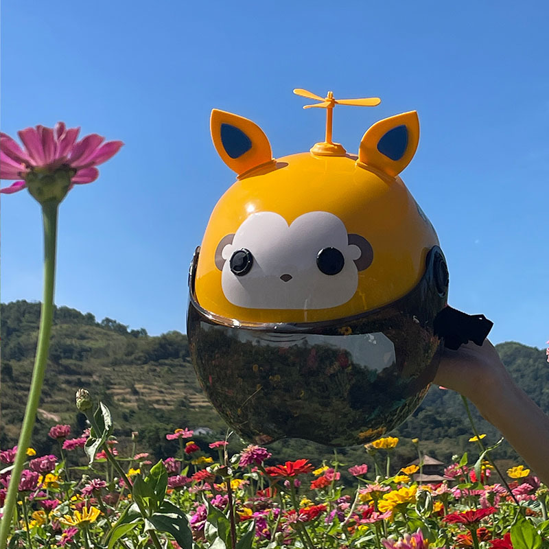 Motorcycle Electric Car Helmet Bamboo Dragonfly Decorations Sucker Rotating Children Safety Helmet Small Windmill Helmet Accessories