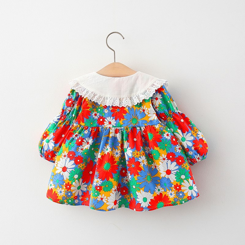 New Princess dress baby girl 2021 spring and autumn children's clothing children's dress girl's online red ocean style skirt generation hair