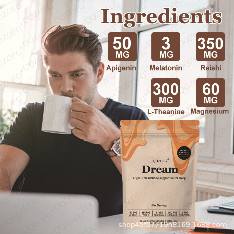 Kindergarten Amazon Cross-Border Popular 180g Night Sleep Powder Dream Sea Salt Caramel Flavor Source Factory Oem