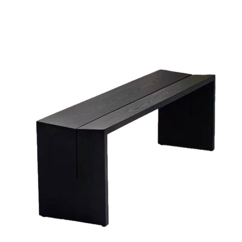 Black Dining Table Solid Wood Bench Shoe Changing Bench Mid-Century Style Living Room Bedroom Bed End Home Long Bench Free of Installation