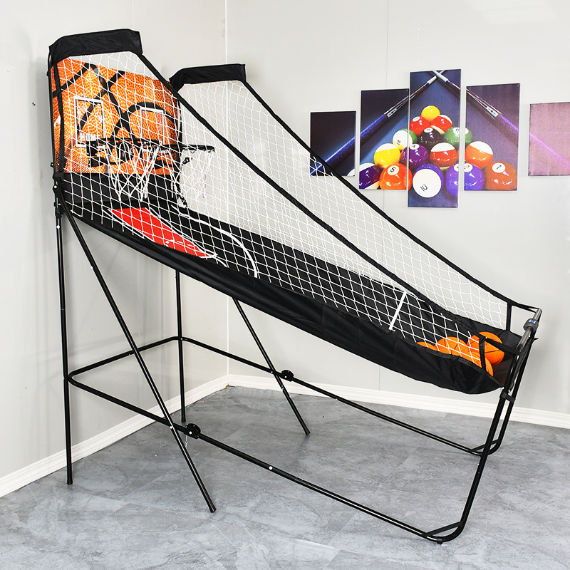 Free shipping new indoor double game Leisure electronic shooting machine automatic scoring basketball stand folding basketball machine