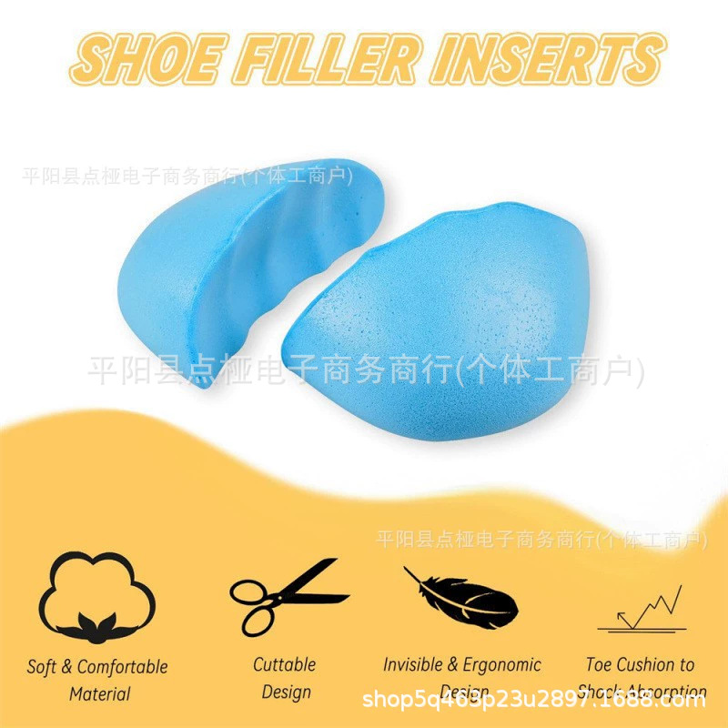 Cross-Border Manufacturer Shoe Toe Pads Shoe Size Reducer Filler Half Size Adjustment Ultra-Soft Toe Pain Relief Shoe Toe Inserts