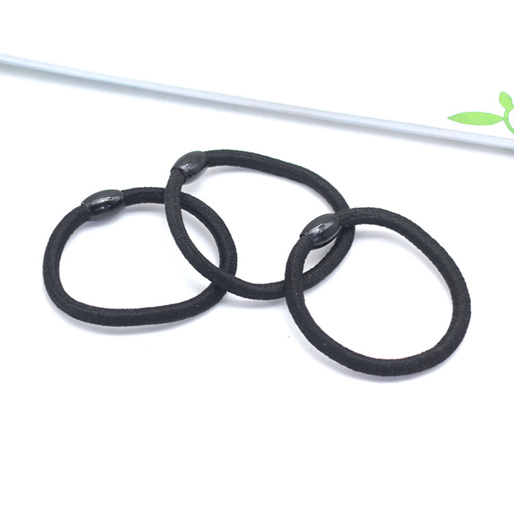 High elastic hair ring 04 black beads hair rope simple durable black head rope hair rubber band manufacturers wholesale jewelry