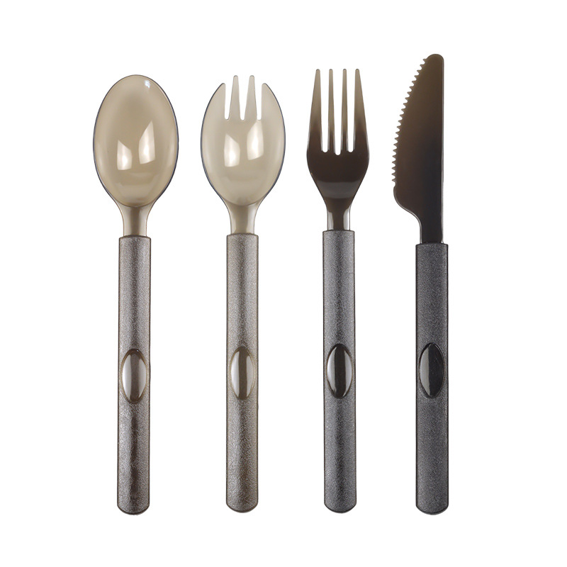 Disposable High-end American Western Food Spoon Individually Packaged Salad Light Food Watermelon Fork and Spoon Commercial Thickeneded Plastic Takeaway