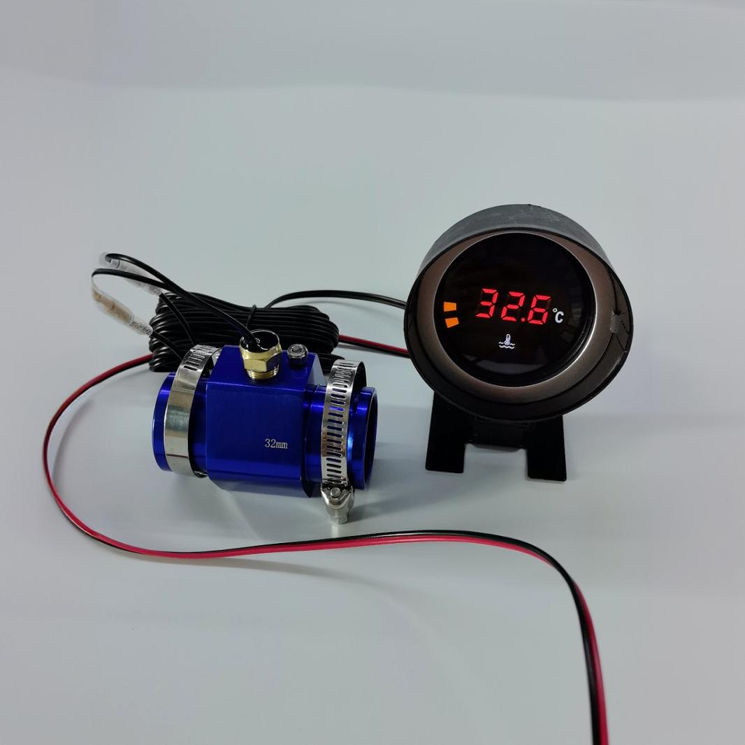 Modified Digital Circular Electronic Water Temperature Gauge 3m Wire Plug 12V24V Universal Applicable Agricultural Machinery Truck Water Temperature Gauge