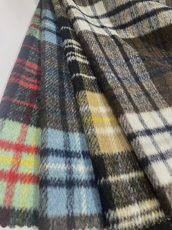 Волокно в наличии, щетинистая клетчатая ткань для пальто, одежды/обуви и головных уборов/багажа, поставка Шаосин