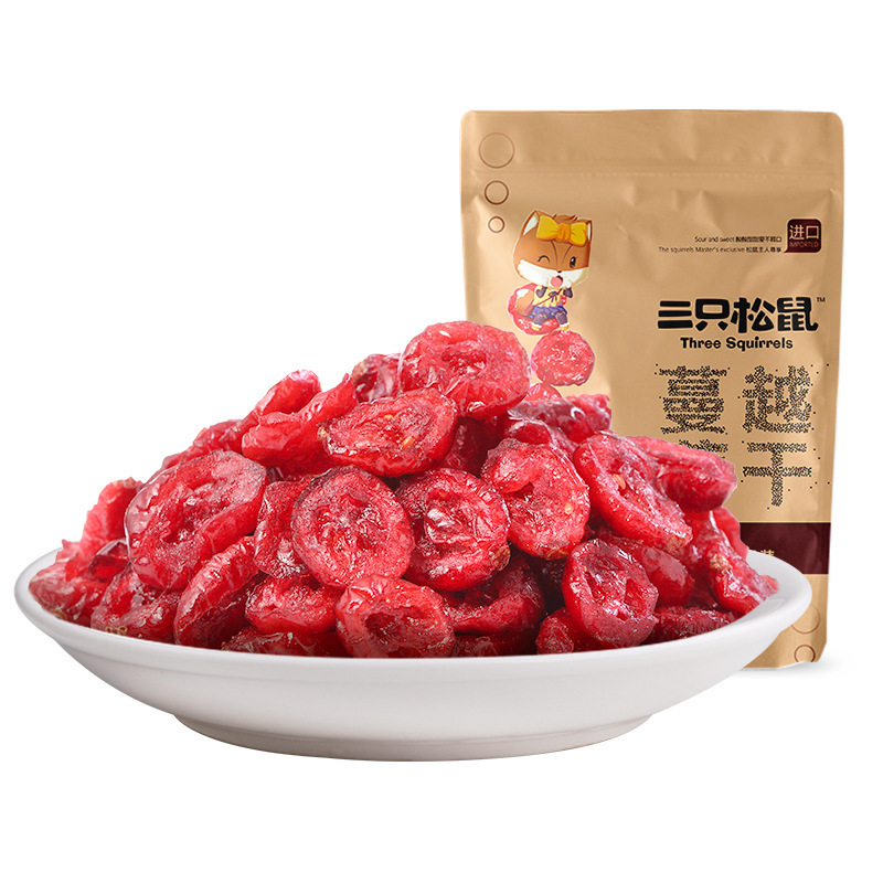 [Three Squirrels Cranberry Dried 100 g/Bag] Candied Fruit Dried Baking Special Leisure Snacks