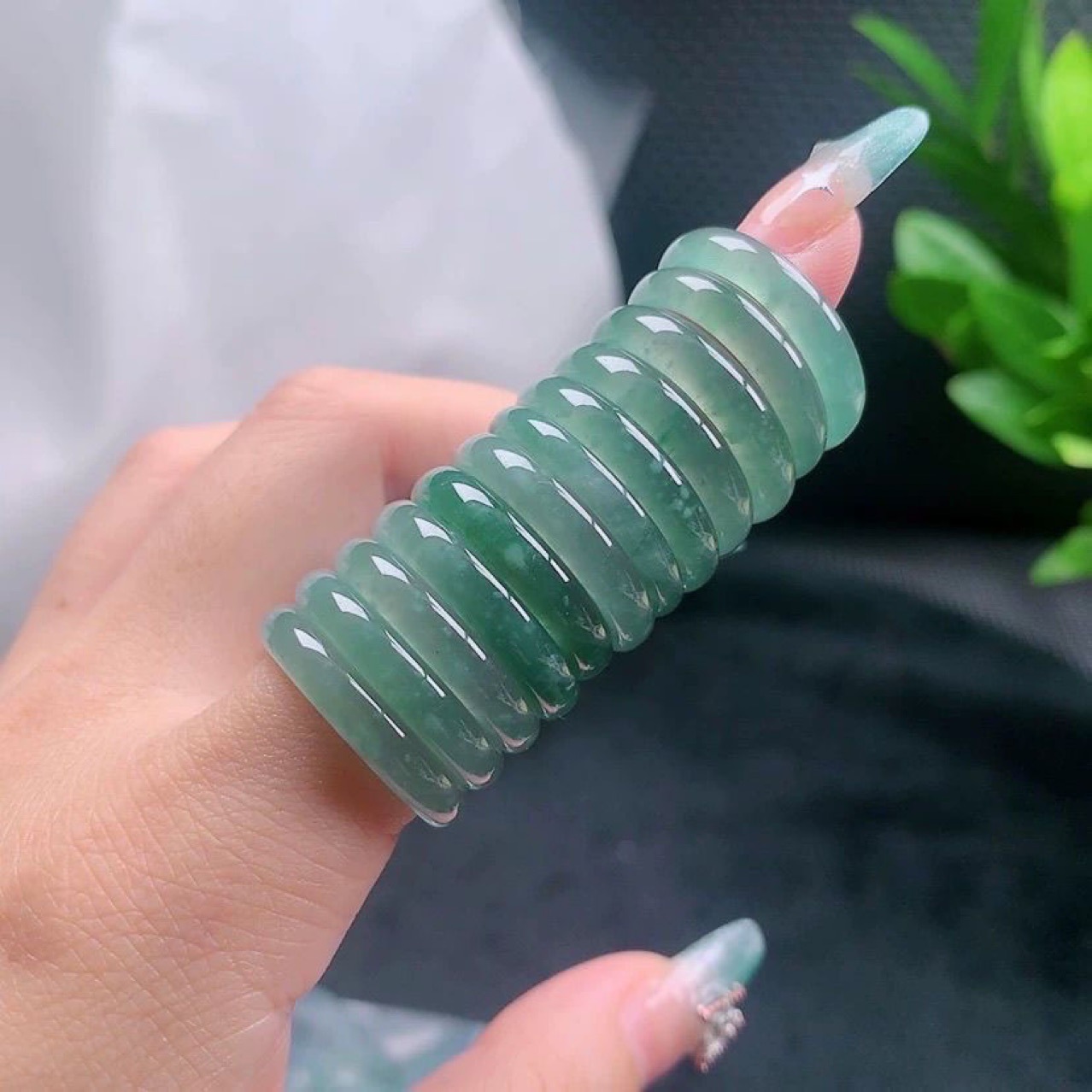 Простой натуральный синий нефритовый кольцо, Genuine High Ice, модель для пар в интернете