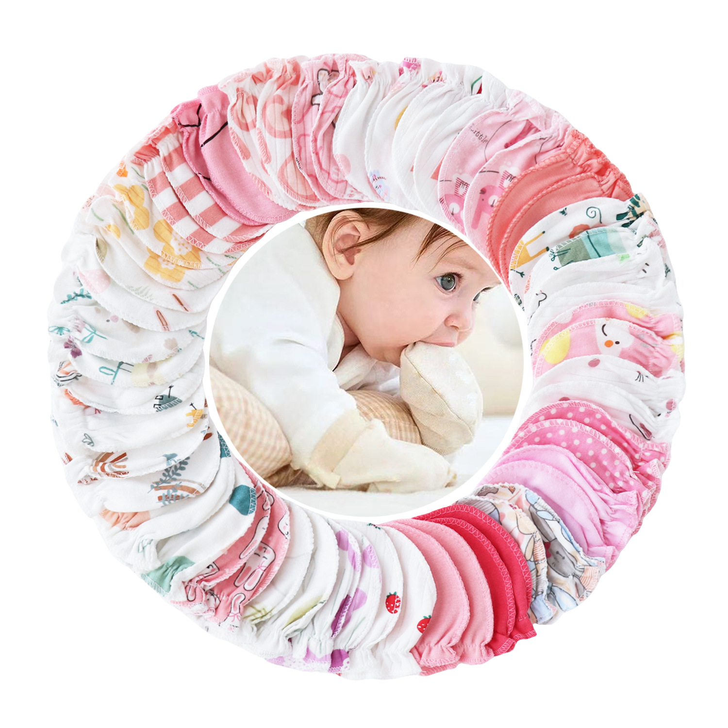 Baby Gloves to Prevent Scratching the Face, Breathable for Summer, Newborns Can Chew on Them, Thin Style, Baby Anti-Scratch Protective Gloves Set