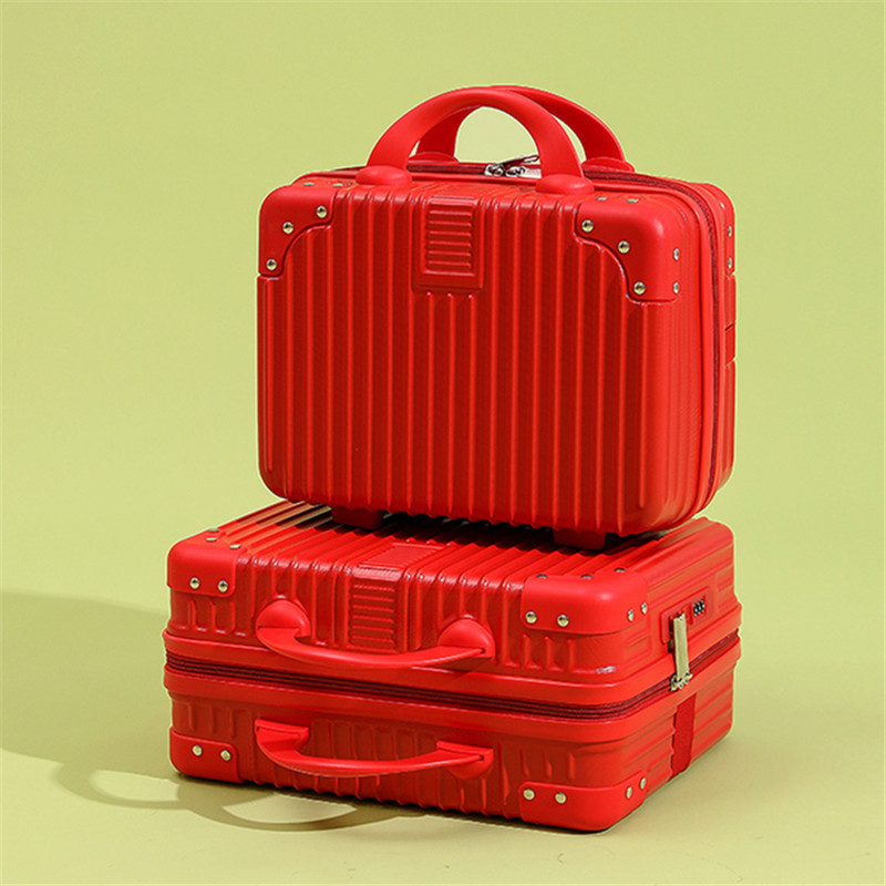 New Year's Gift Box Red Suitcase 14inch Cosmetic Box Mini Suitcase Souvenir Small Password Box