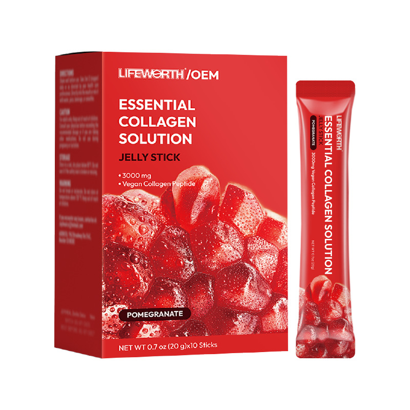 Cross-Border Tk Red Pomegranate Collagen Jelly Stick Sodium Hyaluronate Sodium Collagen Enzyme Jelly Customization