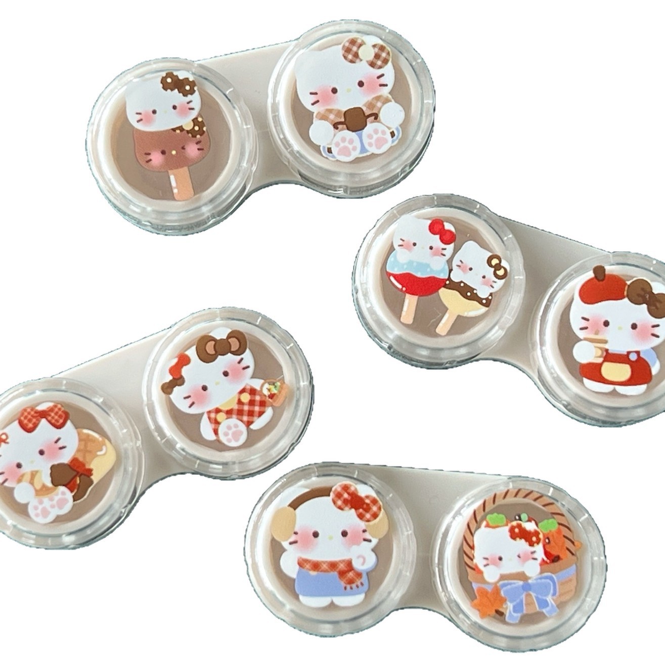 Contact Lens Case, Portable, Simple, Transparent Double Box, Candy Color, Diy, High-End Travel