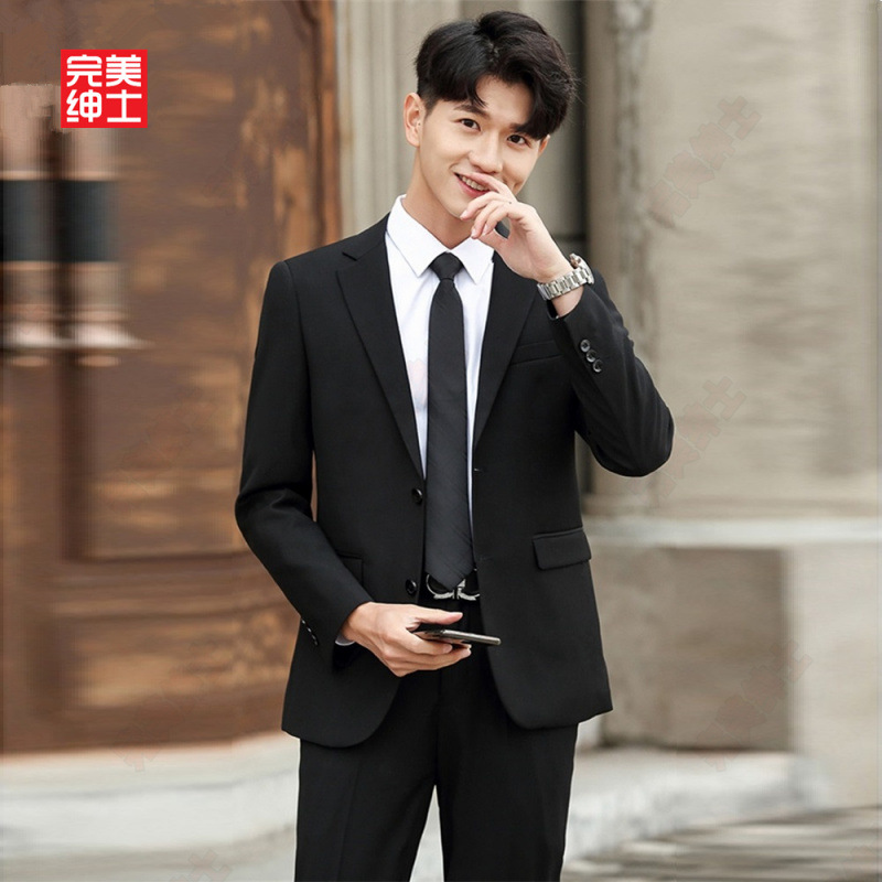 Blazer Men's Business Formal Wear Professional Suit High-End Shoulder Pads Wedding Dress Casual Suit Uniform