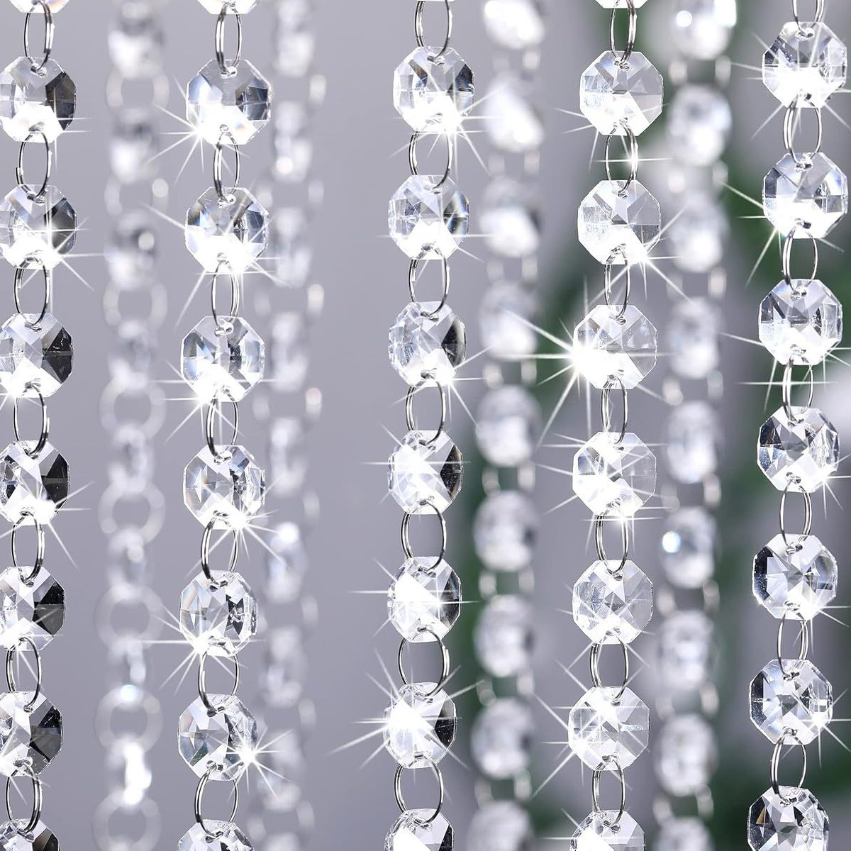 Прозрачная бусина из кристаллов K9 для штор, свободные бусины, декор для гостиной, отеля, освещение для спальни, восьмиугольные бусины, дверная штора, фабричный товар