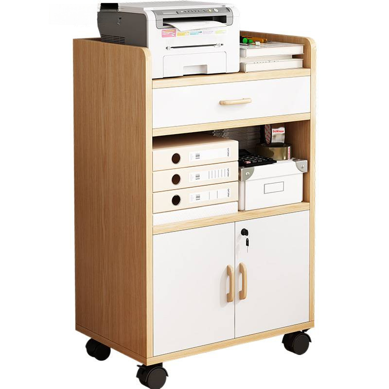 Office File Cabinet Simple Modern Mobile Cabinet with Wheels Layered File Storage Cabinet Drawer with Lock Storage Cabinet