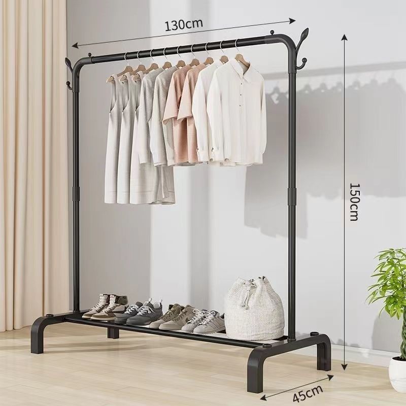 Simple Solid Floor Drying Rack Household Bedroom Coat Rack Balcony Clothes Drying Rack Vertical Rack