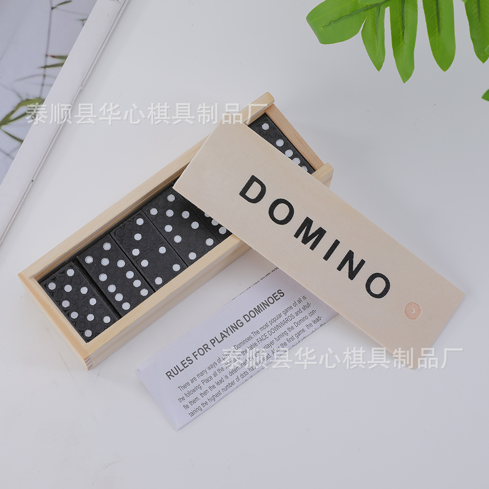 Children's puzzle domino wooden box storage points number of dragon cognitive wooden toys concentration training