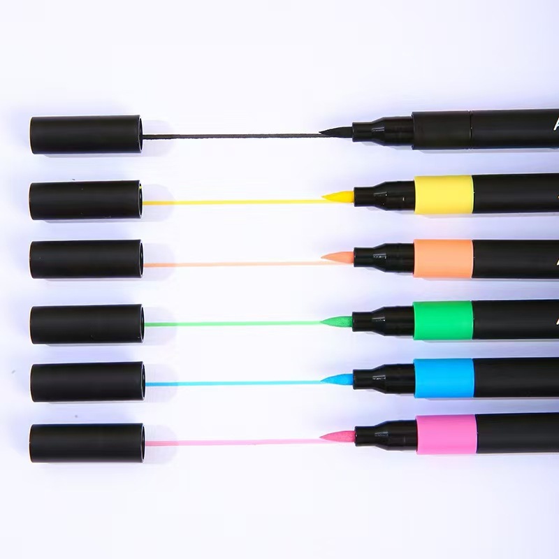 Acrylic marker pen waterproof quick-drying opaque color stackable student art painting marker pen high light pen suit
