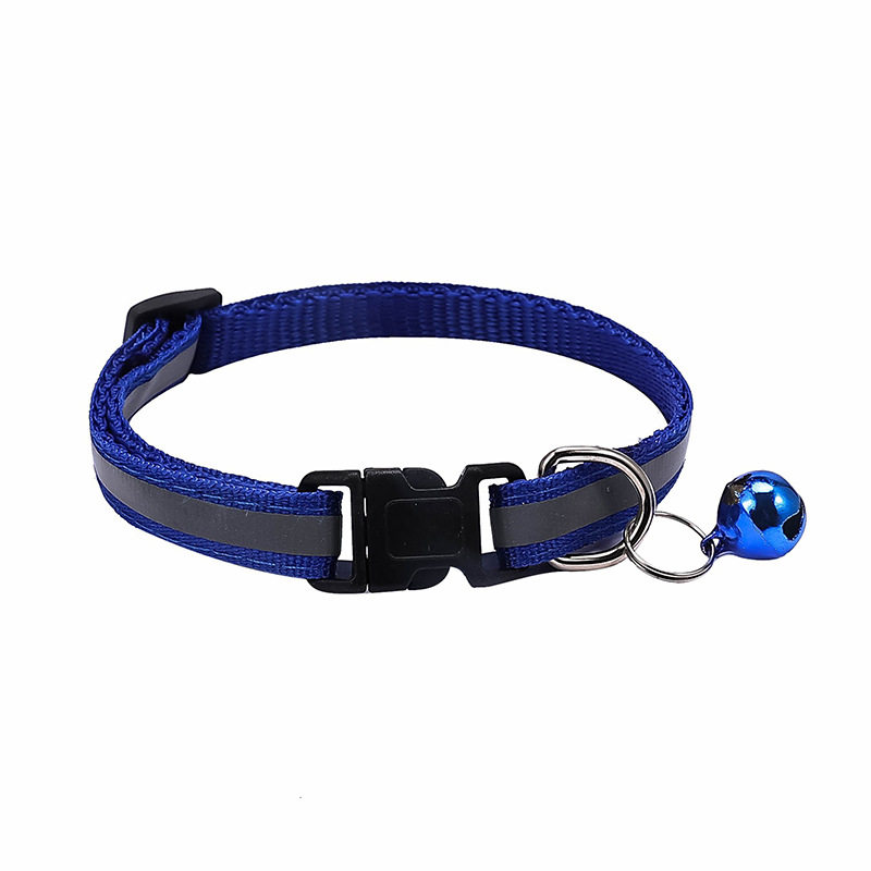 1.0 pet black buckle reflective collar Dog Patch bell collar cat collar pet supplies spot wholesale