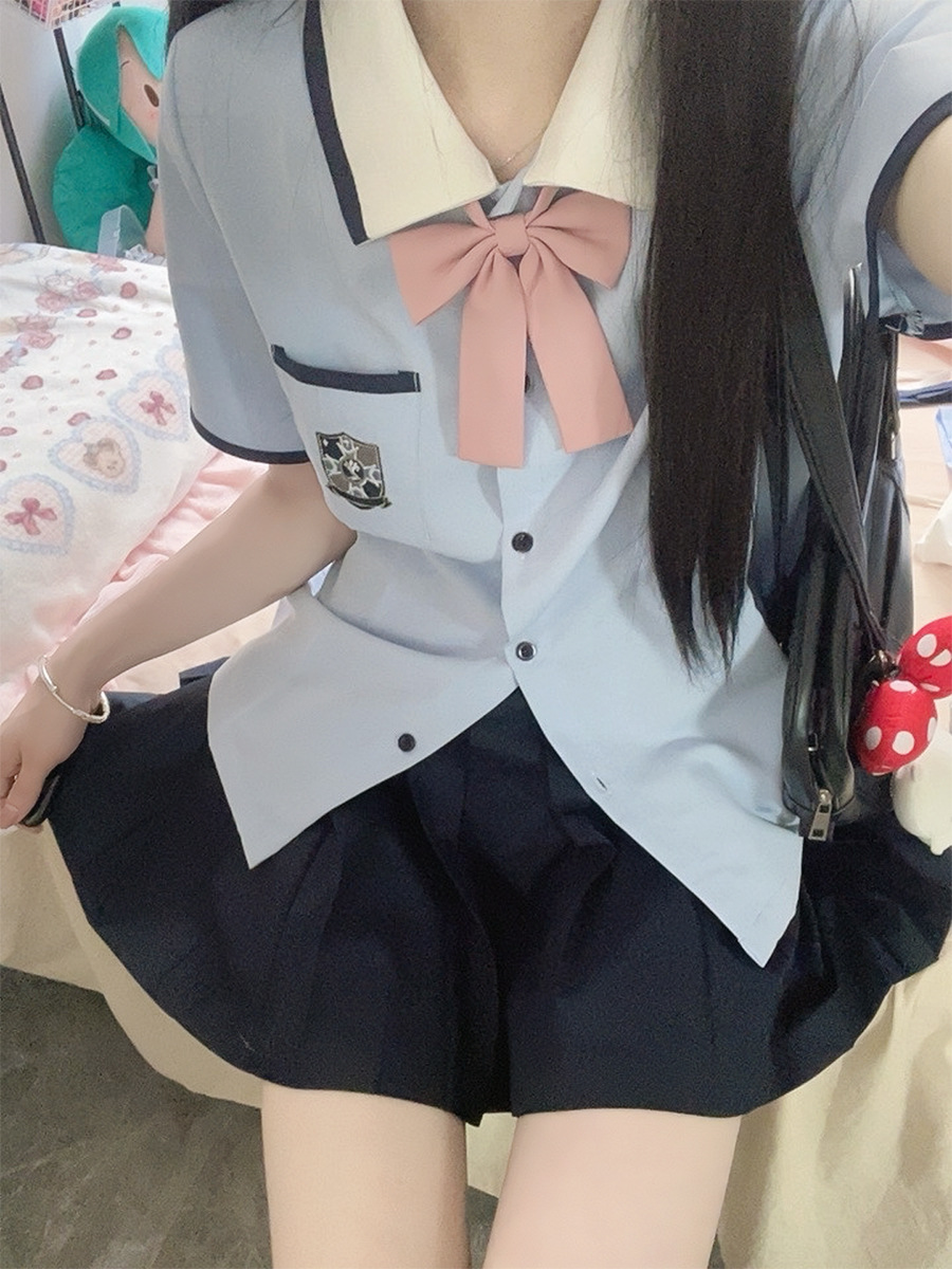 Xingnai school uniform original jk uniform summer shirt women's short sleeve graduation season college style class uniform Senior high school student suit