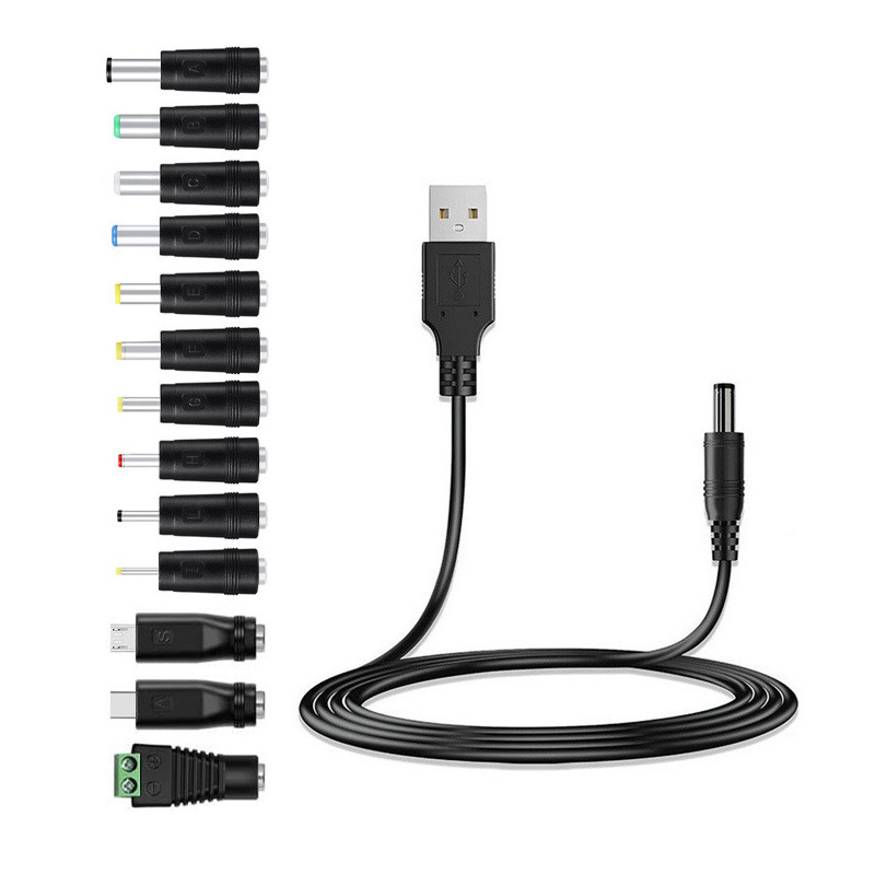 Cross-border 5.5*2.1 base to notebook 13 DC adapter USB power cord charging wire 14 suit