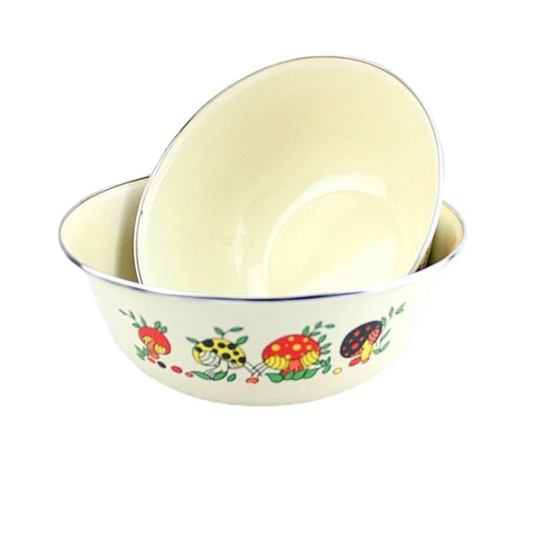 Thickened Mixing Bowls with Lids, Multi-Color Specifications, Fresh-Keeping Bowl Set, Enamel Material, Suitable for Gifting to Colleagues