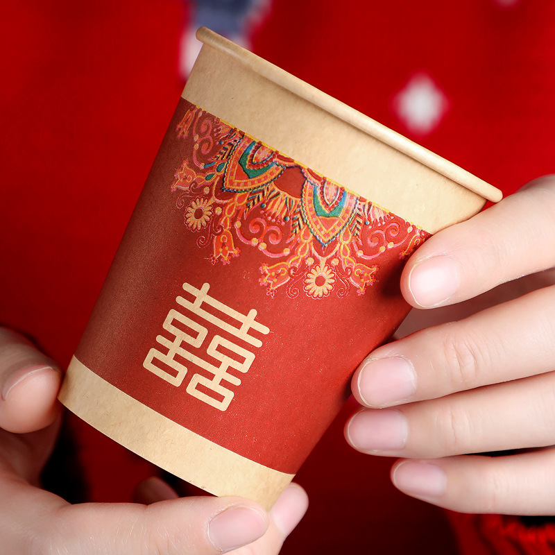 Complete Collection of Wedding Supplies, Happy Paper Cups, Wedding Preparations, Thickeneded Happy Events, Disposable Wedding Paper Cups, Happy Cups