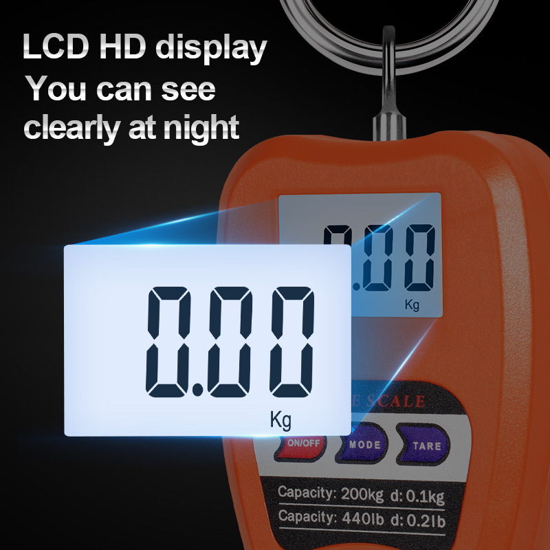 200kg Portable Scale Digital Scale Crane Hook Scale Portable Digital Scale Luggage Scale Hook Scale Hook Scale