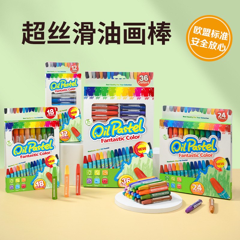 Обработка и индивидуальная настройка шестигранных масляных мелков 12-36 цветов для художественных учреждений