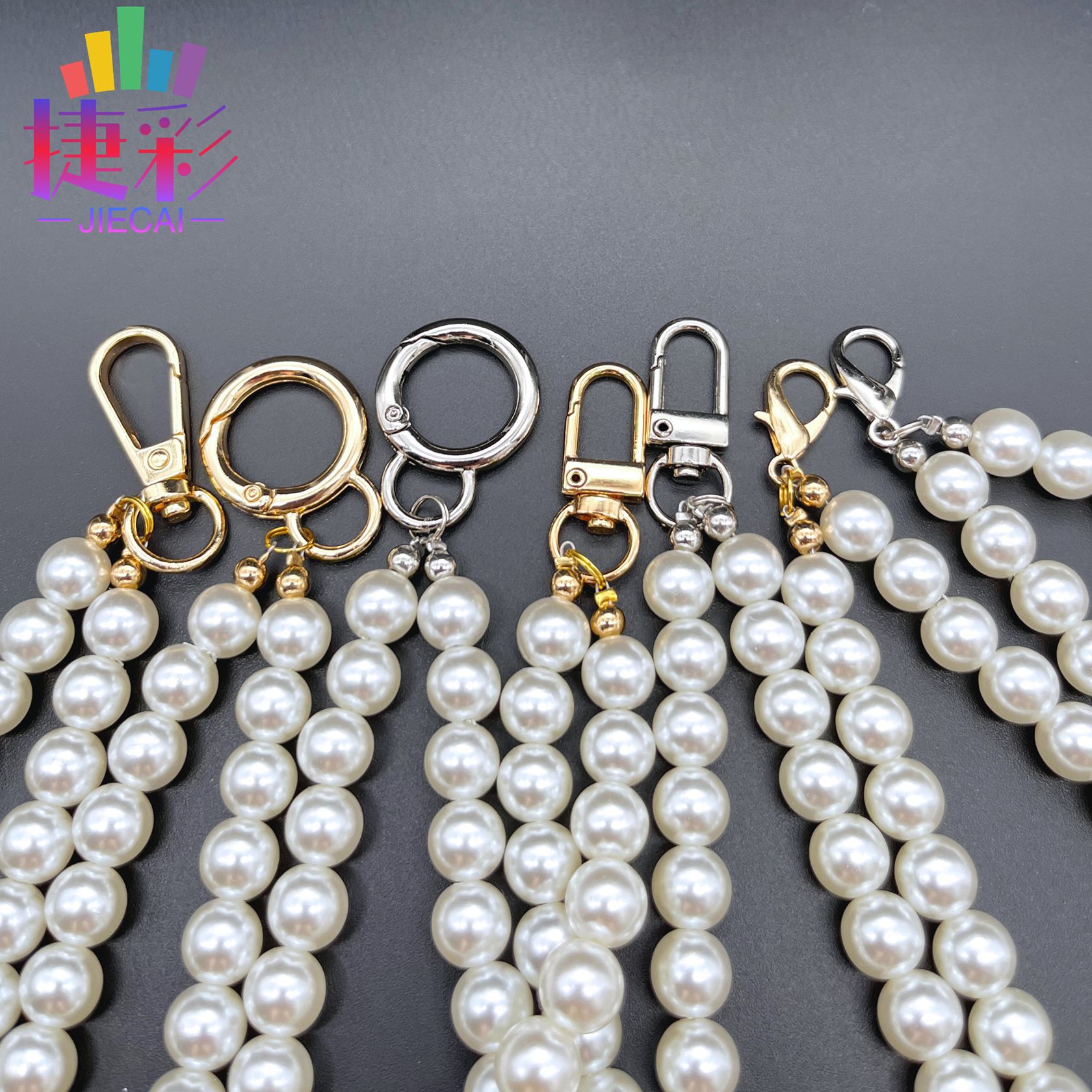 New spot wholesale pearl bag chain portable crossbody diy bag chain pearl bag with resin Pearl Chain