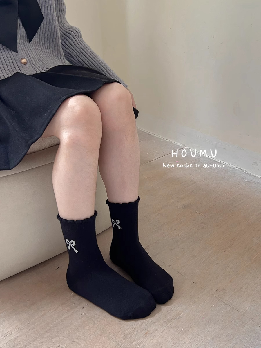 Children's socks wholesale factory direct ins girls bow polo lace socks Joker cute princess socks