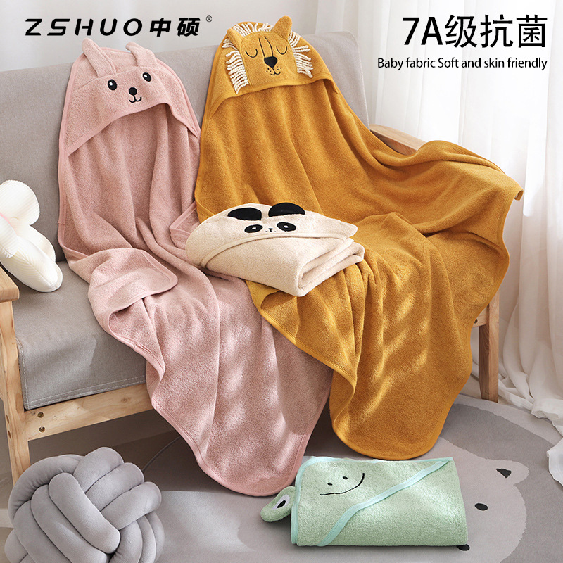 Детское полотенце для купания из чистого хлопка, капюшон, впитывающее, для новорожденных