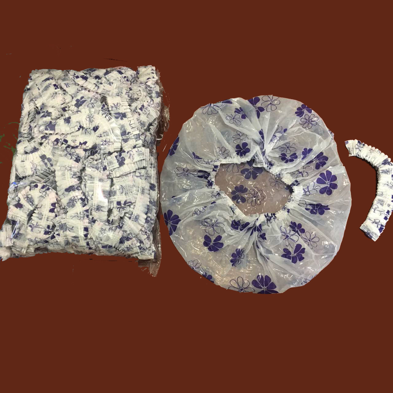 Factory direct supply shower cap disposable shower cap strip shower cap printed shower cap flower shower cap plastic shower cap PE shower cap