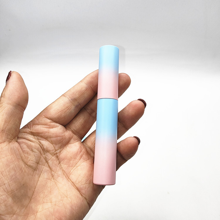 Foreign trade in stock pink blue gradient color mascara empty tube 8ml round cosmetic packaging eyelash liquid empty bottle