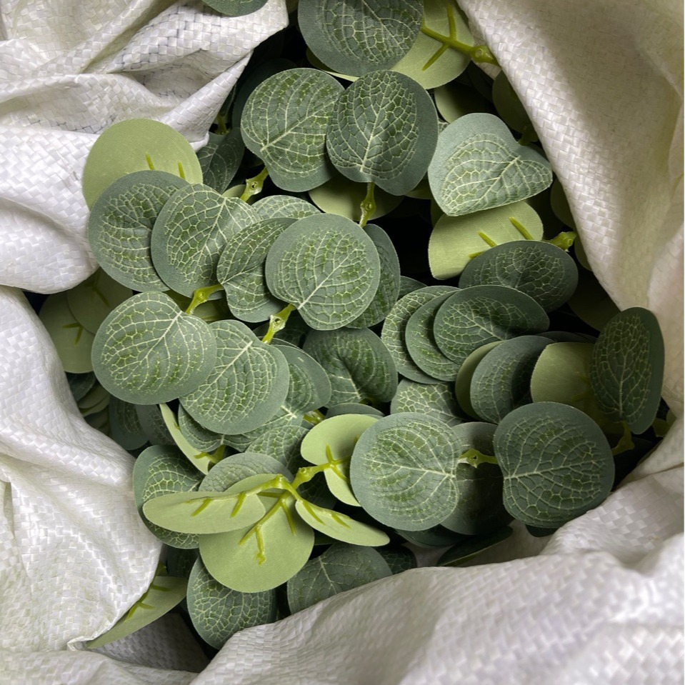 Artificial simulation eucalyptus leaf silk screen money leaf single leaf accessories Amazon decorative cloth leaves