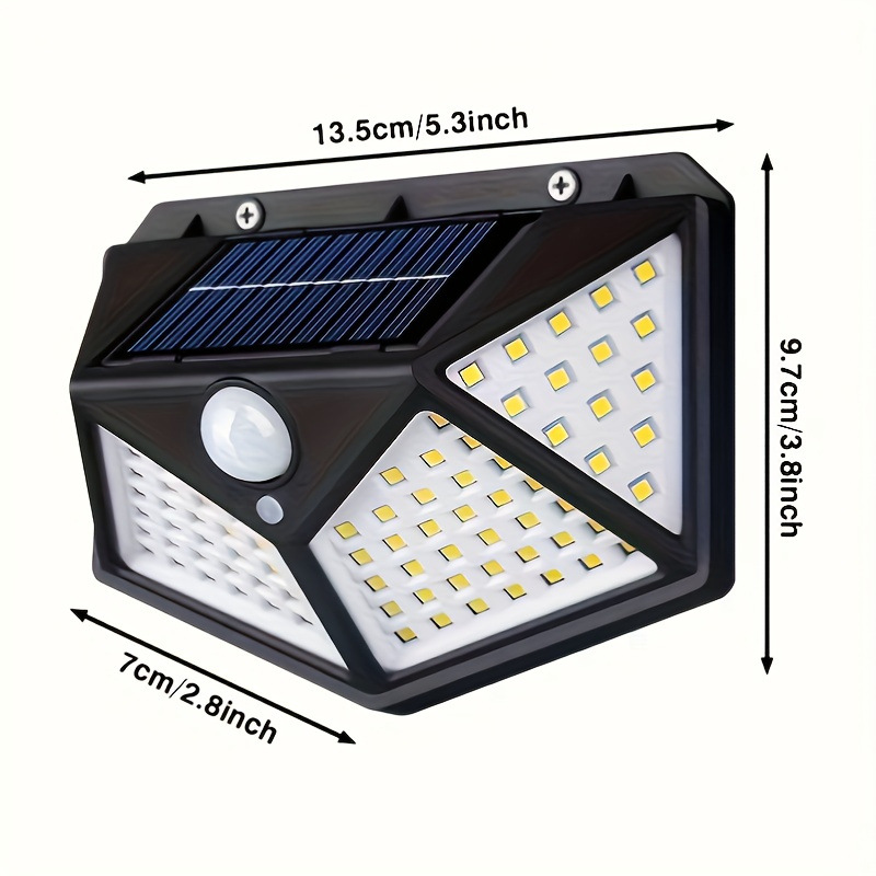 100 Led Solar Light Human Sensor Wall Lamp Outdoor Garden Courtyard Lamp Peripheral Wall Scene Energy Saving and Power Saving