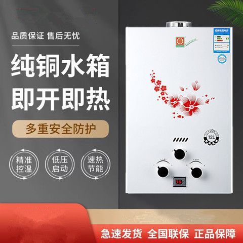 Household Gas Water Heater Natural Gas Tank Liquefied Gas Battery Row Type Low Water Pressure Start