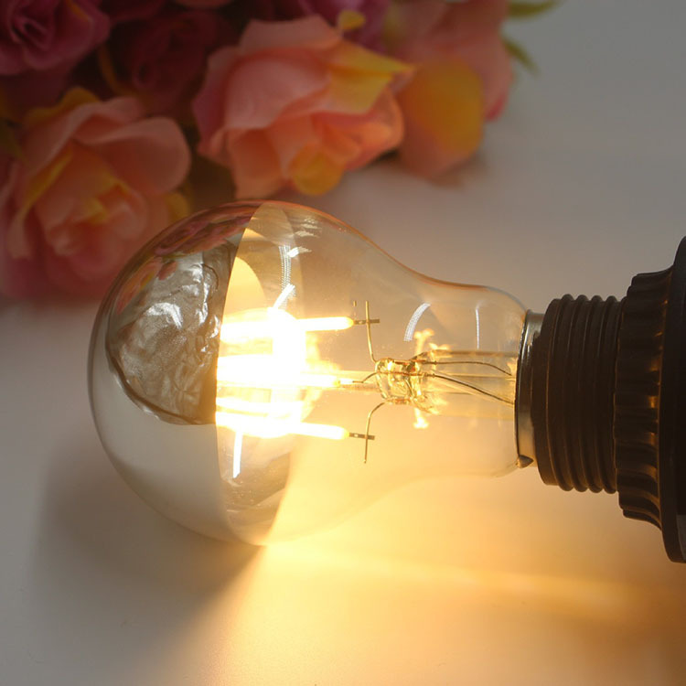 A60 semi-plated LED shadowless reflector bulb E27 eye protection table lamp light and shadow wall lamp mirror front lamp warm white light source