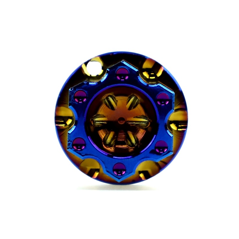 Calf M1 N1S U + electric motorcycle modified titanium key head keychain motorcycle electric car Blue Key head