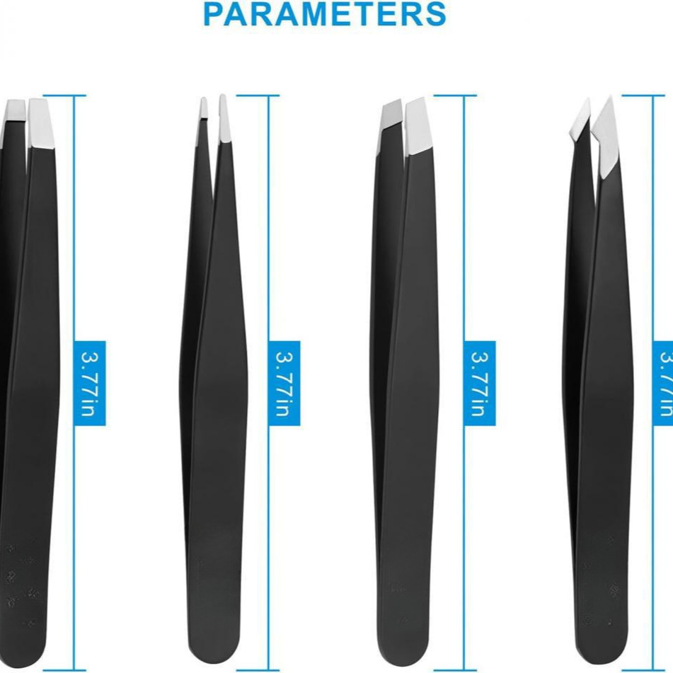 Stainless Steel Eyebrow Clip 4-Piece Set 96 Women's Eyebrow Tweezers High吻合 Plucking Pliers Eyebrow Tweezers