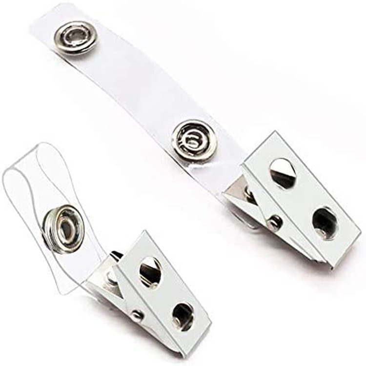 Зажим для удостоверений с лицензией фабрики, металлический зажим с двойным отверстием и прозрачная ПВХ лента для зажима