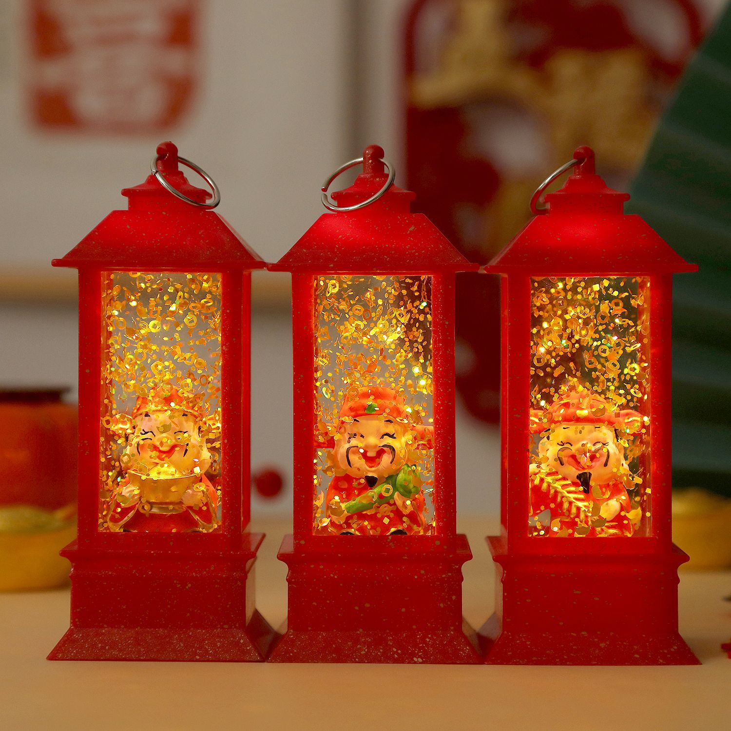 Новогодний подарок, маленькая водяная лампа, бога богатства, ночной свет, настольные украшения