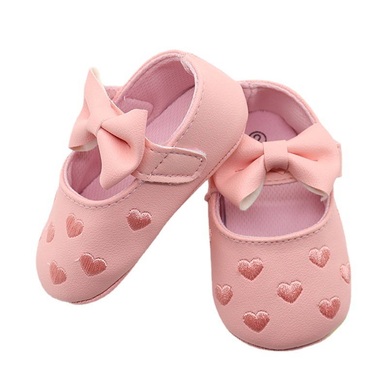 New baby shoes butterfly heart-shaped foreign trade Korean baby shoes toddler shoes Princess wind comfortable soft bottom children's shoes wholesale