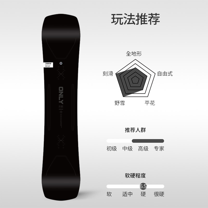 Terror Small Blackboard Single Board Carving Widened Ski Board Figure-Eight Carving Racing Equipment Widened Ski Board